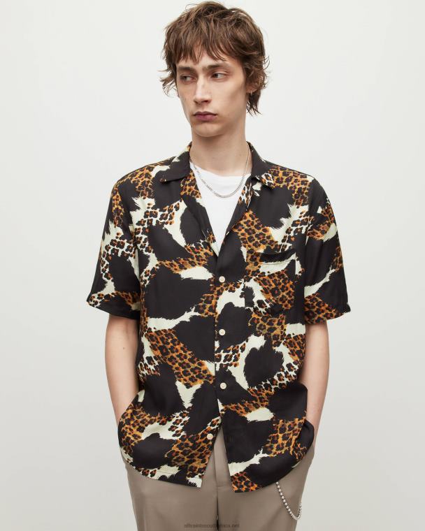 AllSaints Concorde Abstract Print Shirt Men Off White LN2N21386