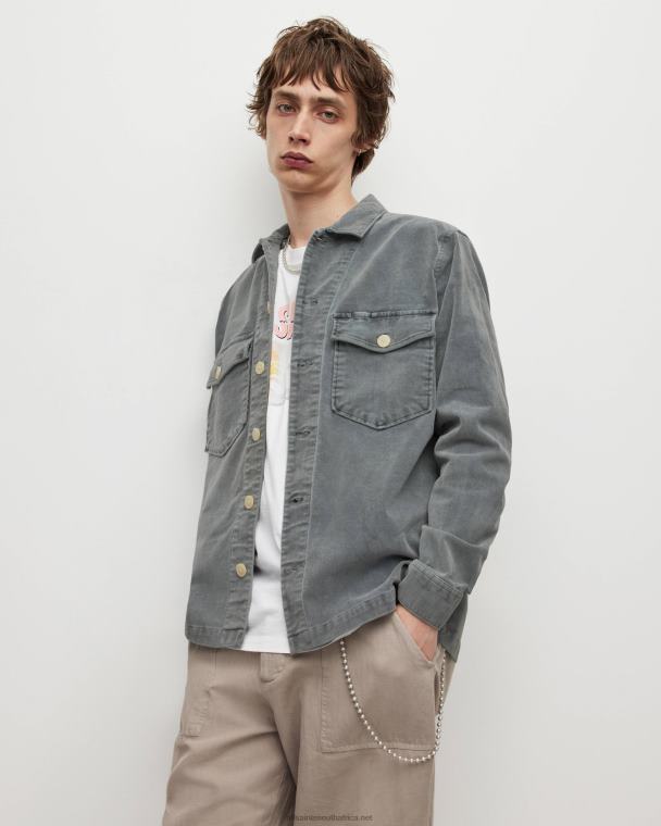 AllSaints Harrier Corduroy Shirt Men Dull Blue LN2N21383